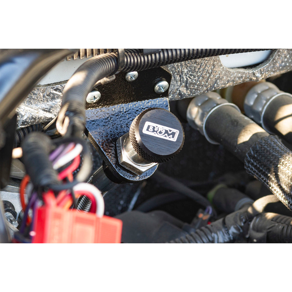 B&M Locking Auto Trans Dipstick & Tube - Billet Aluminum/Stainless Steel Braided - 22173
