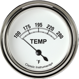 Classic Instruments Classic White 2 5/8" Short Sweep Water Temperature Gauge - CW226SLF-02