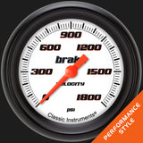 Classic Instruments Velocity White 2 5/8" Brake Pressure Gauge - VS367WBPF