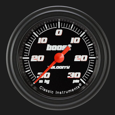 Classic Instruments Velocity Black 2 1/8" Boost/Vac Gauge - VS141BBLF