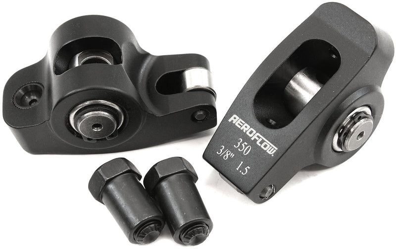 Aeroflow Small Block Chev Aluminium Roller Rocker Pair 3/8" Stud Mount, 1.5 Ratio, Set of 2 (AF95-1100-2) AF95-1100-2