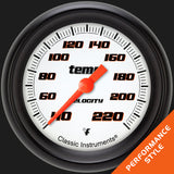 Classic Instruments Velocity White 2 5/8" Stock Eliminator Temp. Gauge - VS329WBPF