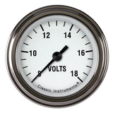 Classic Instruments White Hot 2 1/8" Voltage Gauge - WH130SLF