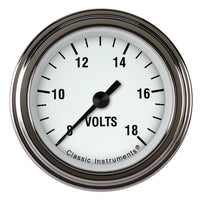 Classic Instruments White Hot 2-1/8" Volt Gauge - WH130SLF