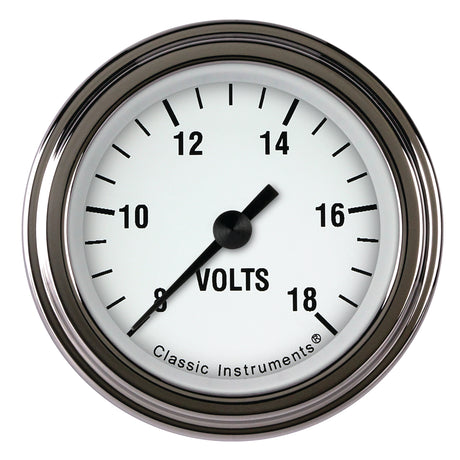 Classic Instruments White Hot 2 1/8" Voltage Gauge - WH130SLF