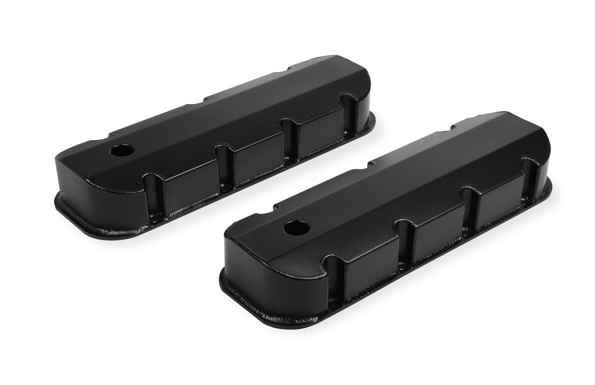 Mr Gasket Fabricated Aluminum Valve Covers - Black Finish - 6832BG