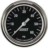 Classic Instruments Hot Rod 2-5/8" Boost Gauge (60 PSI) - HR343SLF