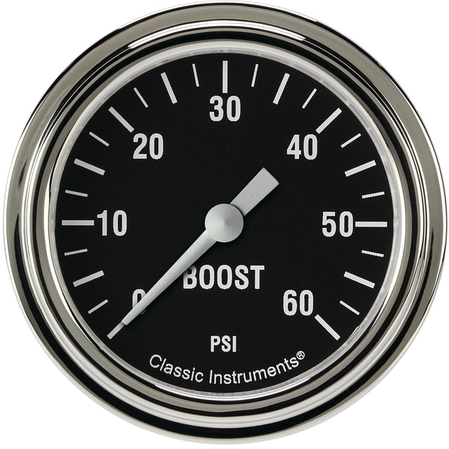 Classic Instruments Hot Rod 2-5/8" Boost Gauge (60 PSI) - HR343SLF