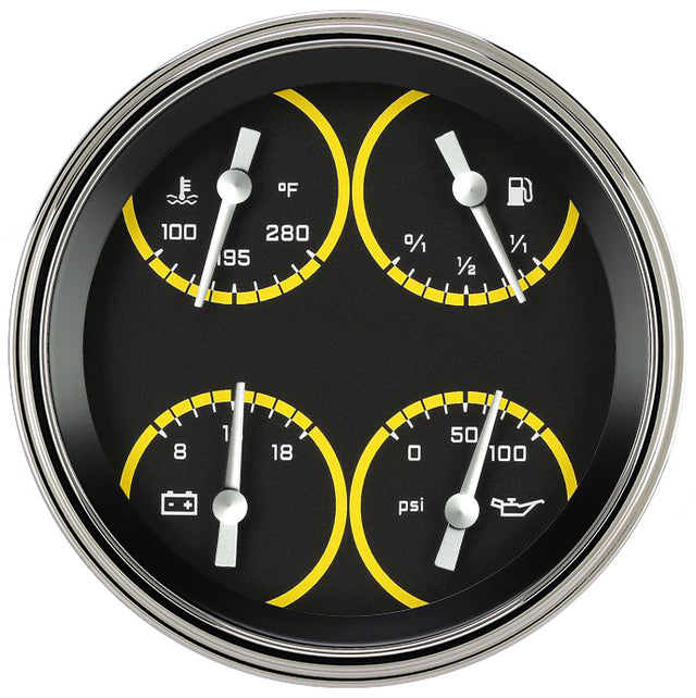 Classic Instruments AUTO CROSS YELLOW 5IN QUAD 240-33 - AX75YSLF