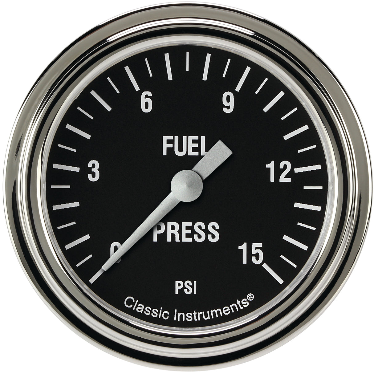 Classic Instruments Hot Rod 2-5/8" Fuel Pressure Gauge (15 PSI) - HR345SLF