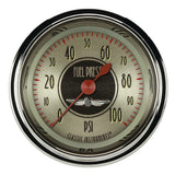 Classic Instruments All American Nickel 2 1/8" Fuel Pressure Gauge, 100 psi - AN146SHC