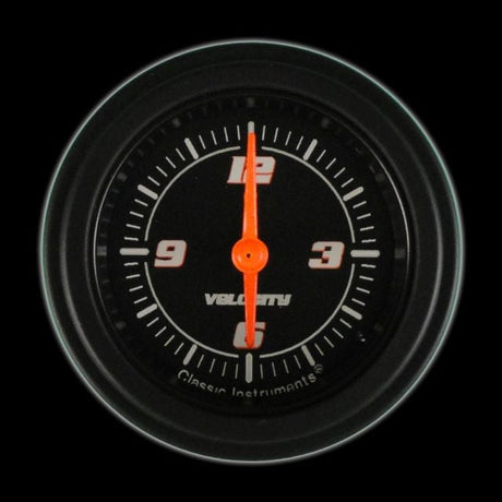 Classic Instruments Velocity Black 2 1/8" Clock - VS90BBLF