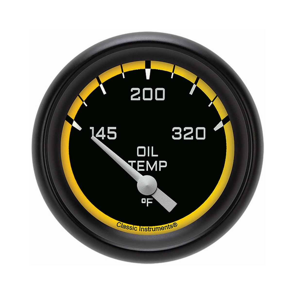 Classic Instruments Autocross Yellow 2 5/8" Oil Temperature Gauge - AX228YBPF