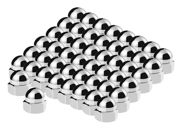 UPI Head Bolt Cover, Chrome Acorn Style, 50 Pack - UP10021M50 UP10021M50
