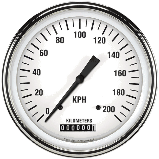 Classic Instruments White Hot 4 5/8" Speedometer - WH58SLF