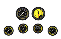 Classic Instruments AutoCross Yellow Six Gauge Set - AX301YBLF