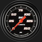 Classic Instruments Velocity Black 2 5/8" Air Pressure Gauge - VS318BBLF