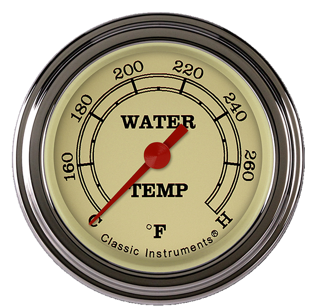 Classic Instruments Vintage 2 1/8" Full Sweep Water Temperature Gauge - VT126SLF-04