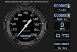 Classic Instruments AutoCross Gray 3-3/8" Speedo & 2 Duals with Black Low Step Bezel Flat Glass Lens - AX04GBLF