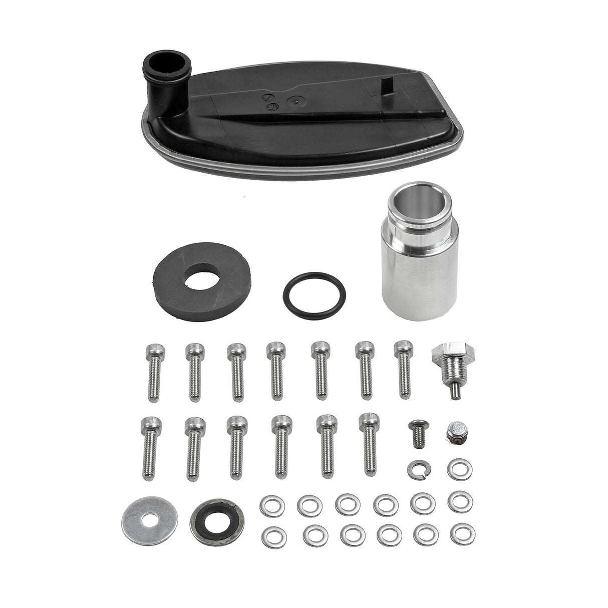 B&M Hi-Tek Deep Heavy Duty Transmission Pan - ZF 845RE/850RE/8HP70/8HP75 - Black - 71395