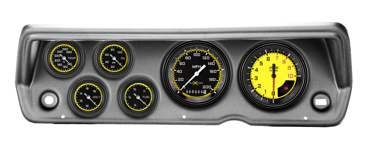 Classic Instruments 70-76 DUSTER AUTO CROSS YELLOW FS 6ga SET-MOPA - CDDU70AXY101BA