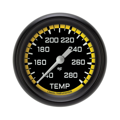 Classic Instruments AutoCross Yellow 2 5/8" Full Sweep Water Temperature Gauge - AX326YBPF-06