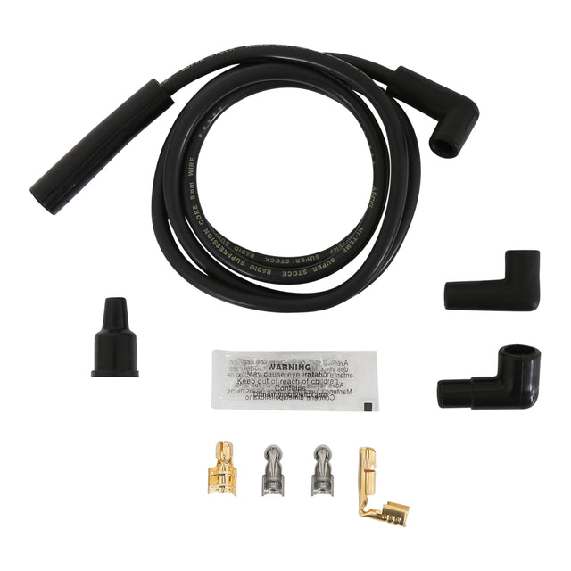 ACCEL Single Wire Replacement Kit - Straight and 90° Spark plug boots - Universal - Black - 170500K