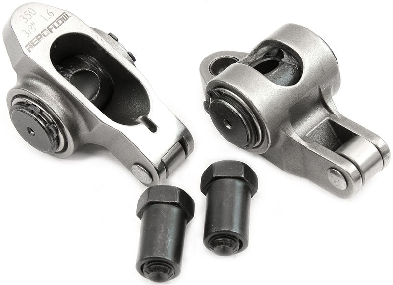 Aeroflow Small Block Chev Stainless Steel Roller Rocker Set 3/8" Stud Mount, 1.60 Ratio, Set of 2 (AF95-1202-2) AF95-1202-2