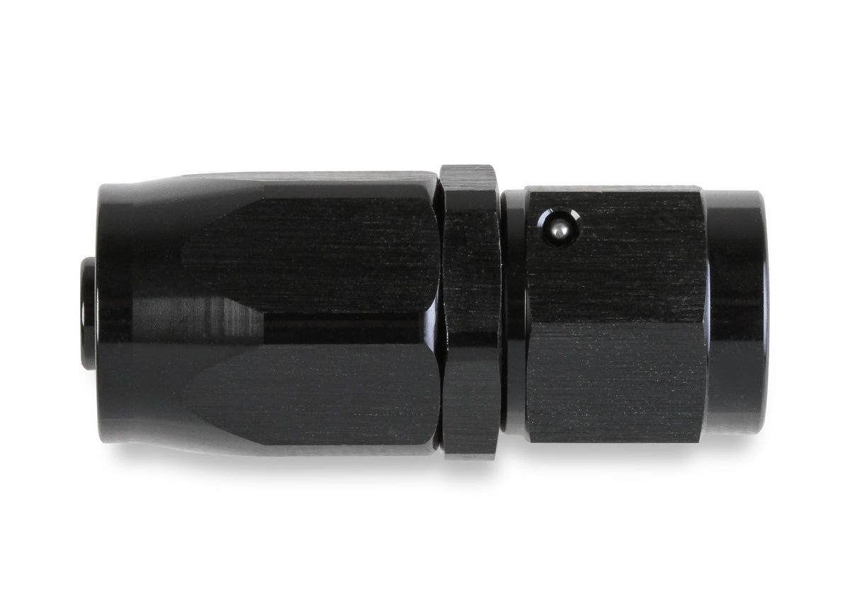 Mr Gasket -8 AN Straight Swivel Hose End - Black - 220108-BL