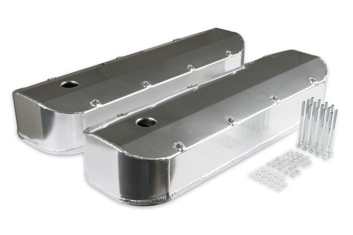 Mr Gasket Fabricated Aluminum Valve Covers with Breather Holes - Long Bolt - 6822G
