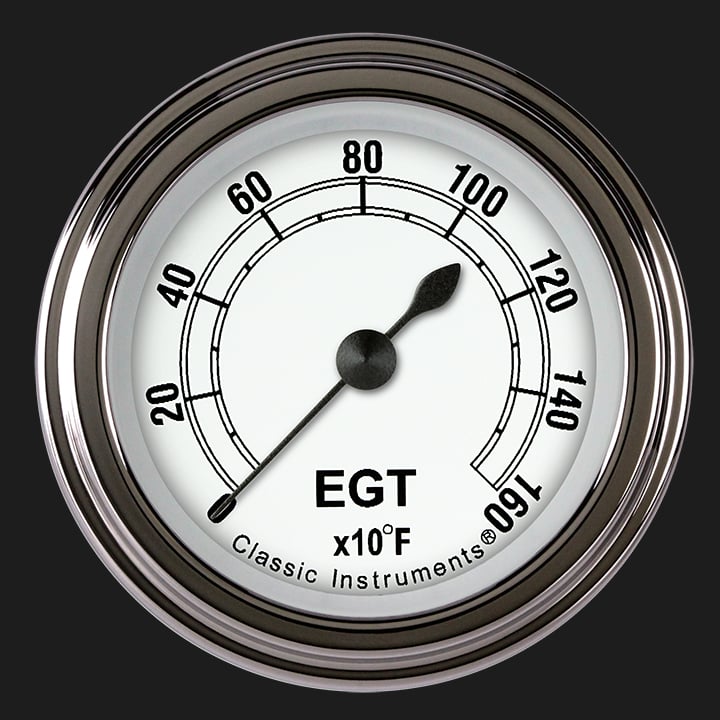 Classic Instruments Classic White 2 1/8" Exhaust Gas Temp. Gauge - CW198SLF