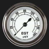 Classic Instruments Classic White 2 1/8" Exhaust Gas Temp. Gauge - CW198SLF