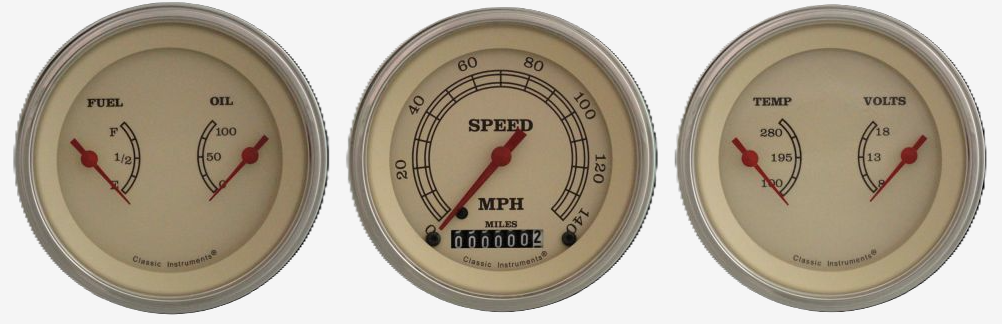 Classic Instruments Vintage 3" Speedo/2 Duals-GM - VT04GLF