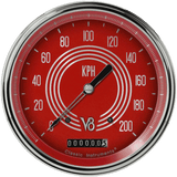 Classic Instruments V8 Red Steelie 4 5/8" Speedometer - V8RS58SLC