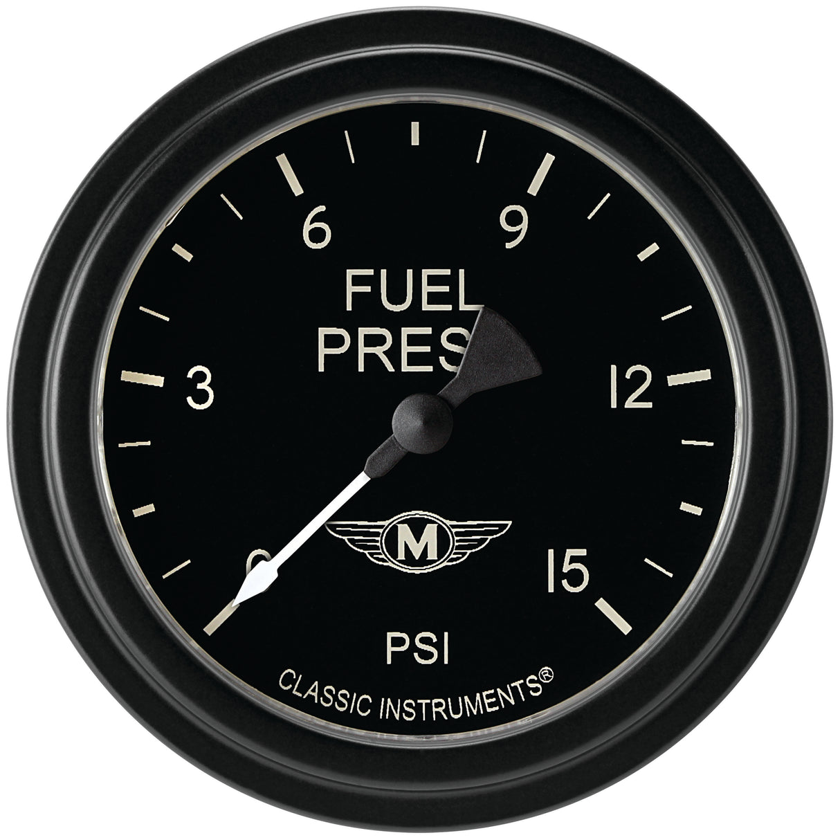 Classic Instruments Moal Bomber 2-5/8" Fuel Pressure Gauge (15 PSI) - MA345BLF