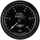 Classic Instruments Moal Bomber 2-5/8" Fuel Pressure Gauge (15 PSI) - MA345BLF