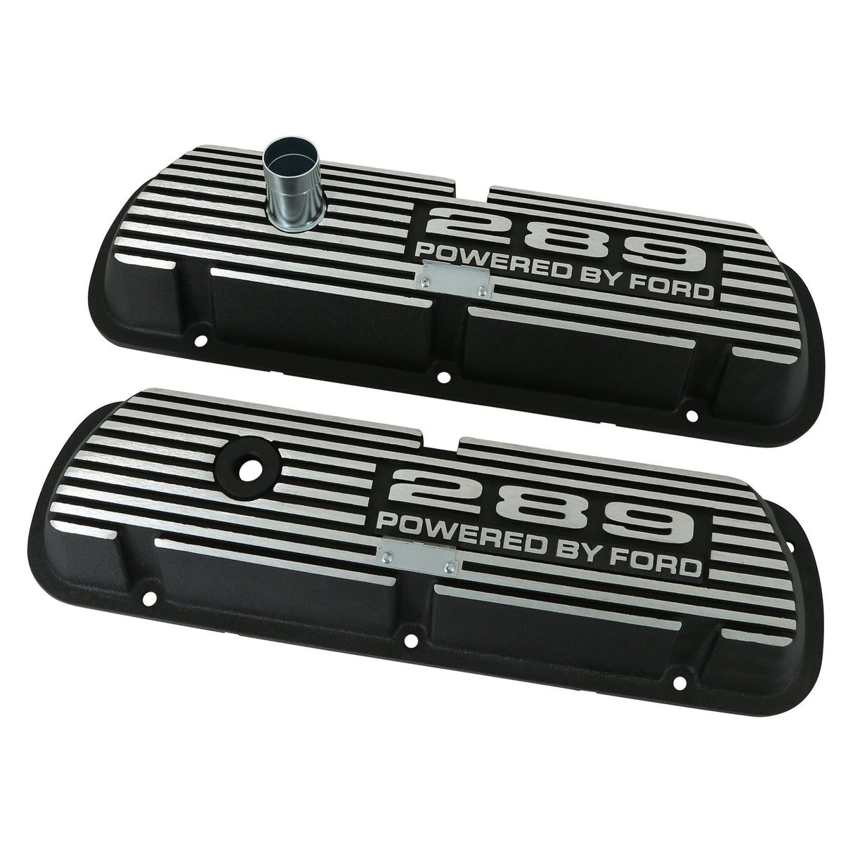 Scott Drake 289 Aluminum Valve Covers Black Powder Coat - 6A582-289