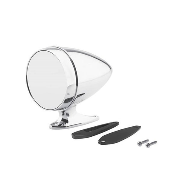 Scott Drake Chrome Bullet Mirror with Short Base and Standard Glass - C5RZ-17696-AS