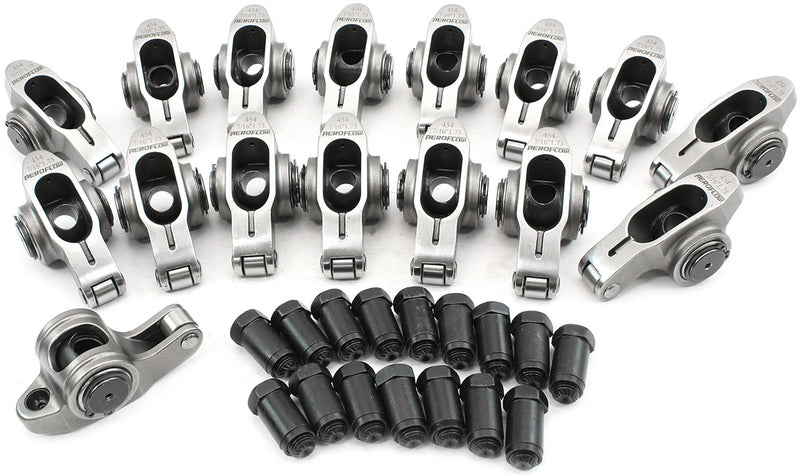 Aeroflow Big Block Chev Stainless Steel Roller Rocker Set 7/16" Stud Mount, 1.73 Ratio, Set of 16 (AF95-1216) AF95-1216