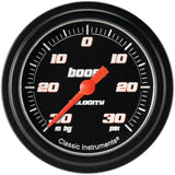 Classic Instruments Velocity Black 2-5/8" Boost/Vac Gauge - VS341BBLF