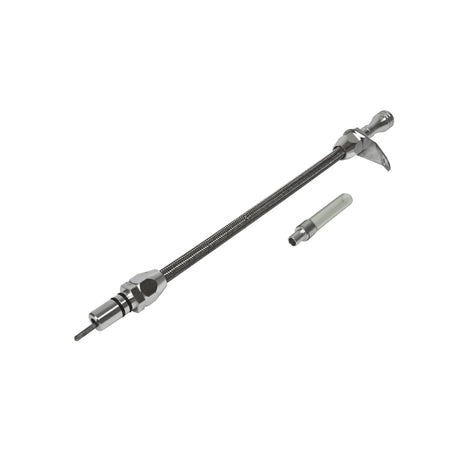 B&M Auto Transmission Dipstick & Tube - Billet Aluminum/Stainless Steel Braided - 22165