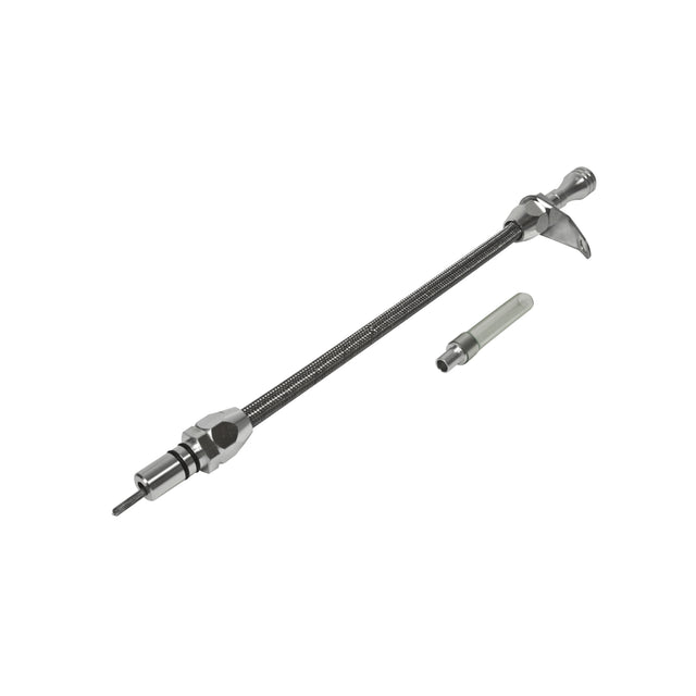 B&M Auto Transmission Dipstick & Tube - Billet Aluminum/Stainless Steel Braided - 22165