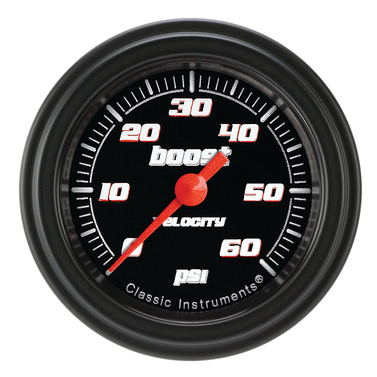 Classic Instruments Velocity Black 2-1/8" Boost Gauge (60 PSI) - VS143BBLF