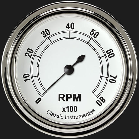 Classic Instruments Classic White 2 5/8" Tachometer - CW383SLF
