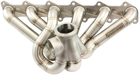 Aeroflow Boosted Ford Barra V-Band Turbo Stainless Steel Manifold Suits High Mount GT30-GT35 Turbo, with 50mm External Wastegate Flange (AF8407-3000) AF8407-3000