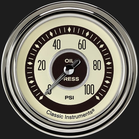 Classic Instruments Nostalgia VT 2 5/8" Oil Pressure Gauge - NT381SLC