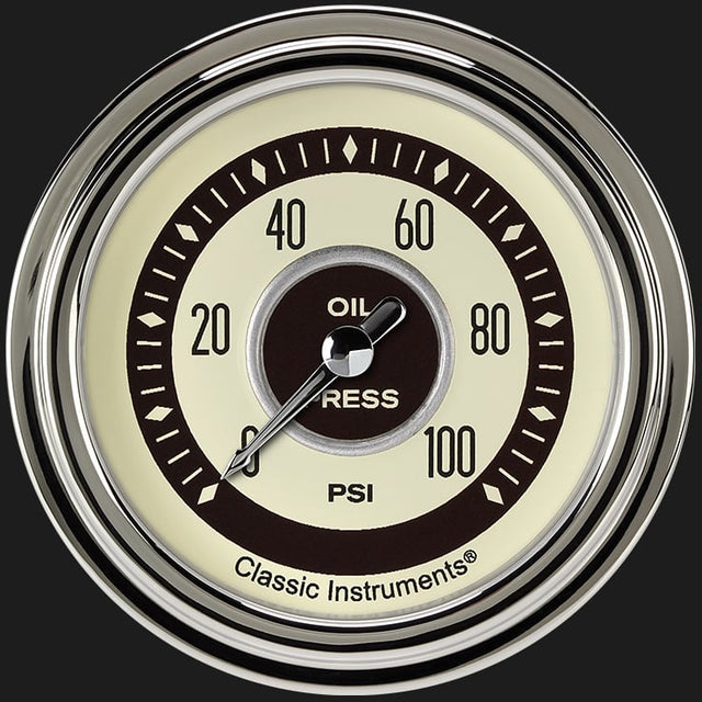 Classic Instruments Nostalgia VT 2 5/8" Oil Pressure Gauge - NT381SLC