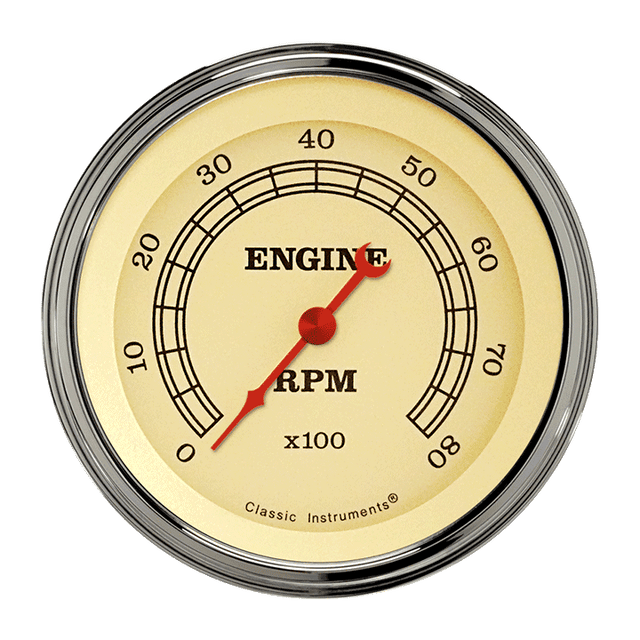 Classic Instruments Vintage 3 3/8" Tachometer - VT80SLF