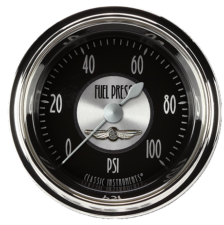 Classic Instruments All American Tradition 2 1/8" Fuel Pressure Gauge, 100 psi - AT146SHC