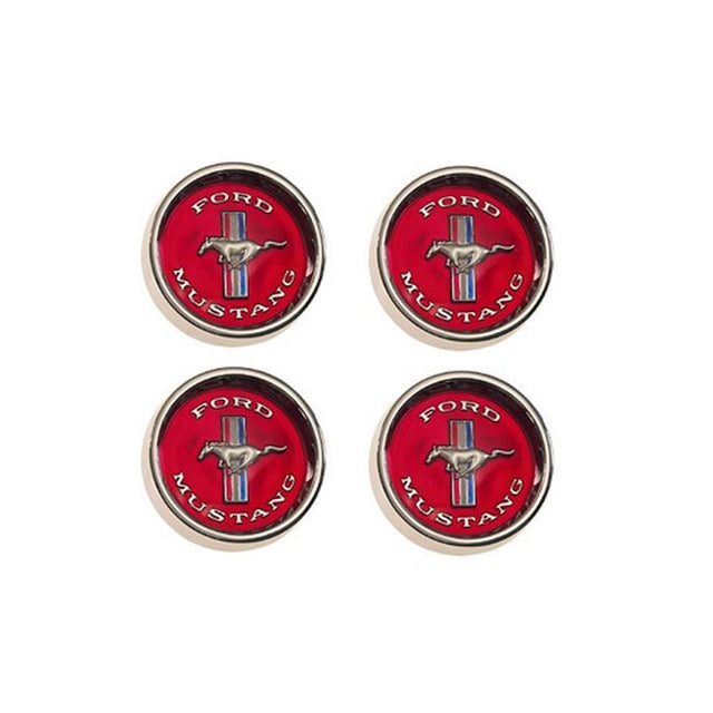 Scott Drake Styled Steel Hubcaps (Red Background) - C5ZZ-1130-WR
